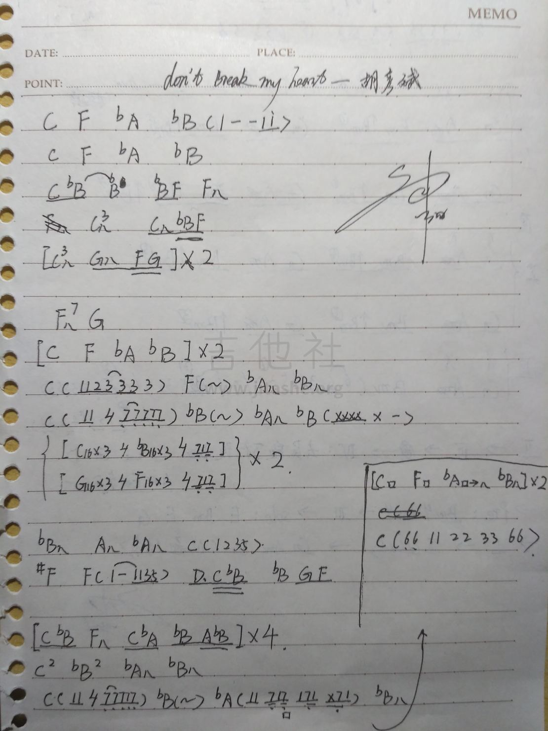 don't break my heart吉他谱(图片谱,贝斯)_胡彦斌(Anson Hu)_1489155549106.jpg