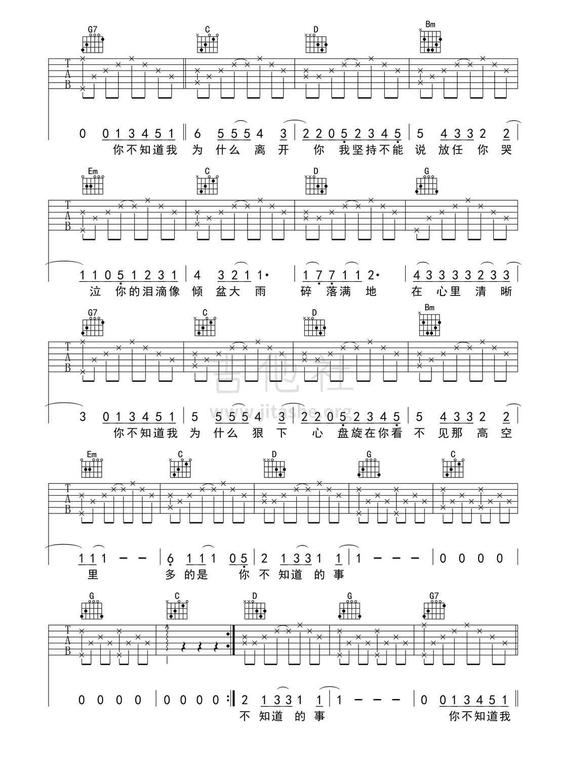 你不知道的事吉他谱(图片谱,弹唱)_王力宏(Leehom Wang)_你不知道的事（又又吉他编配版） 第2页.jpg