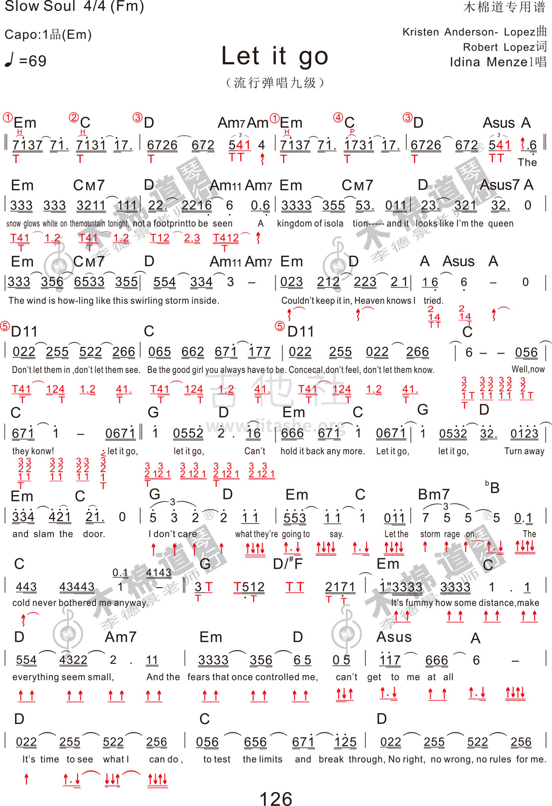 Let it go(四合一吉他谱 木棉道琴行)吉他谱(图片谱,四合一吉他谱,木棉道琴行,弹唱)_Idina Menzel(伊迪娜·门泽尔)_let it go1.jpg