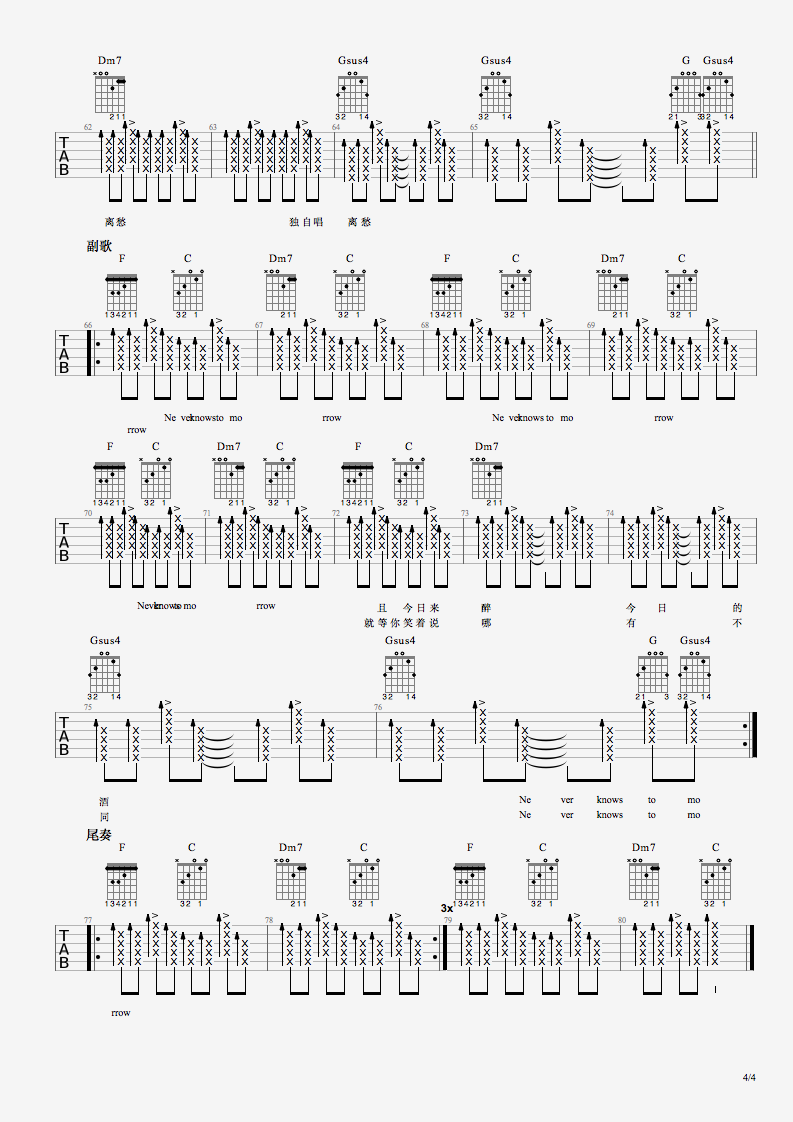 Never knows tomorrow吉他谱(图片谱,猎户星座,弹唱)_朴树_never_knows_tomorrow_4.png