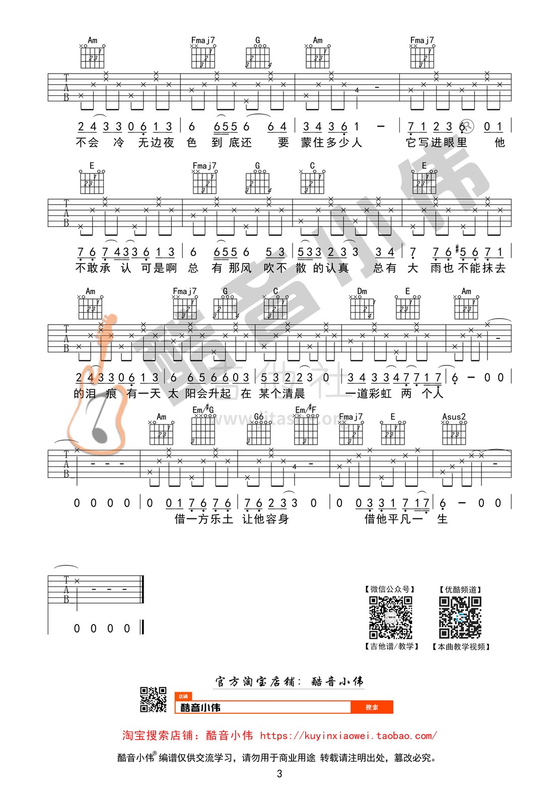 借(酷音小伟吉他教学)吉他谱(图片谱,弹唱,C调,简单版)_毛不易(王维家)_借简单版03.gif