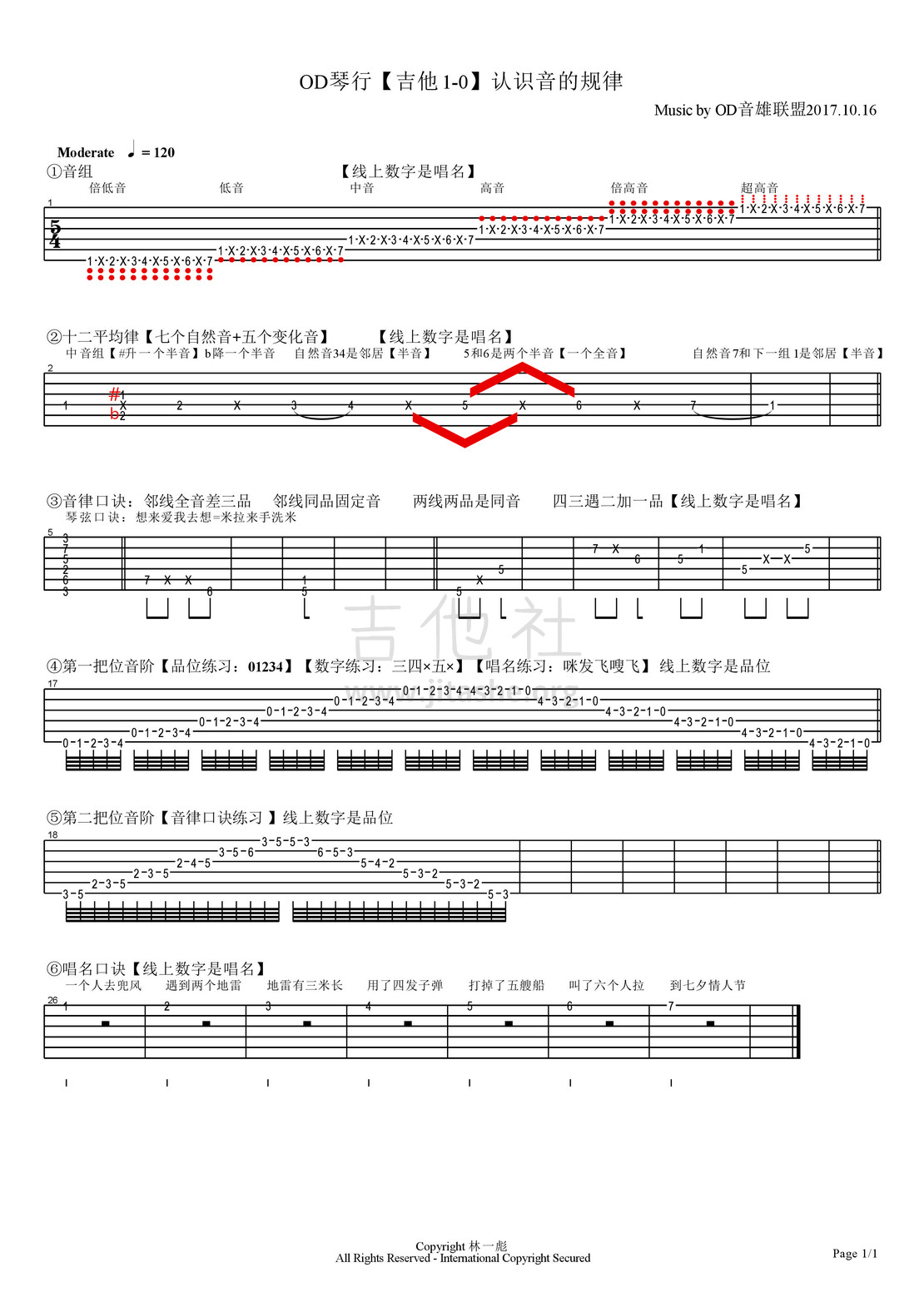 打印:OD琴行【认识音的规律】吉他教学吉他谱_林一彪_OD琴行【吉他1-0】认识音的规律.jpg