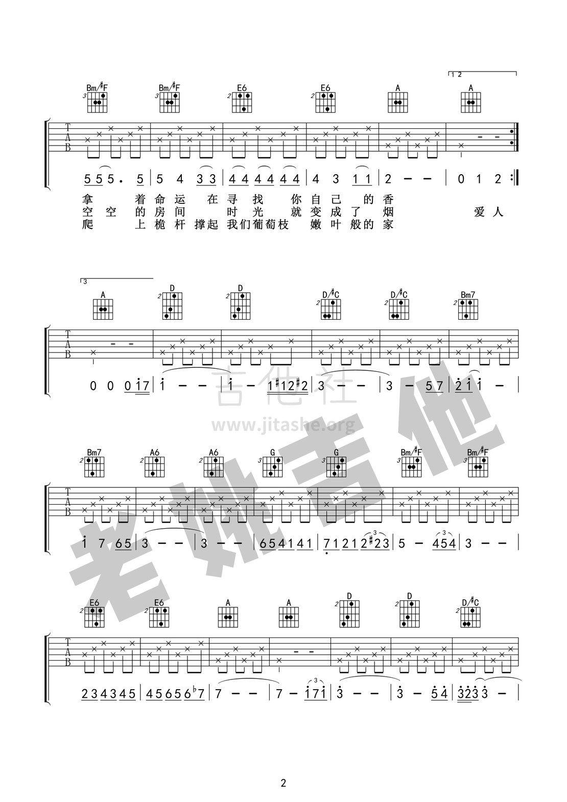 米店([老姚扒谱] 吉他谱+视频教学)吉他谱(图片谱,弹唱)_张玮玮_米店02.jpg