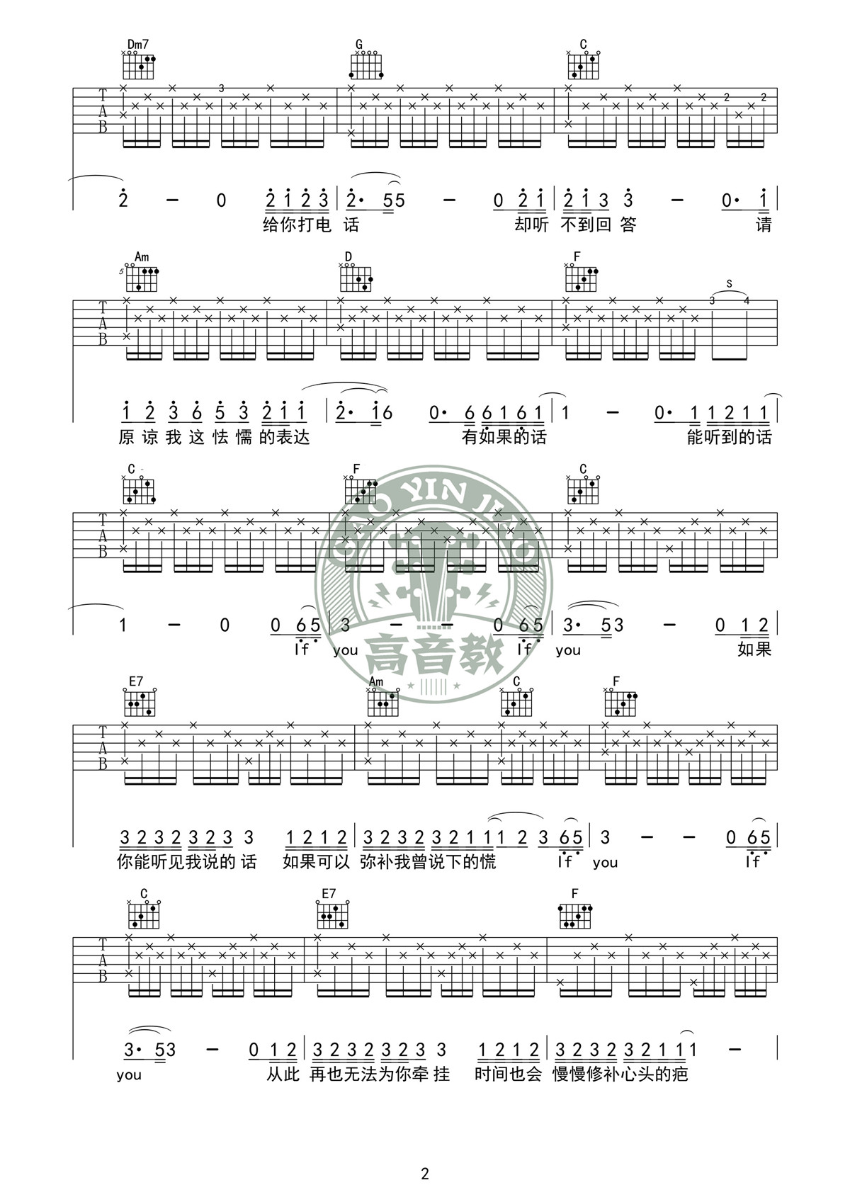 If you(C调标准版吉他谱高清版 bigbang 高音教编配)吉他谱(图片谱,弹唱)_BigBang(빅뱅;ビッグバング;Big Bang)_吉他谱《if you》C调标准版02.jpg