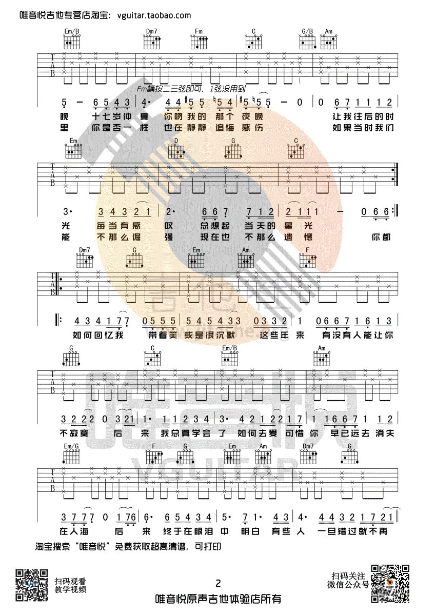 后来吉他谱(图片谱,唯音悦,间奏,尾奏)_刘若英(奶茶)_后来02.gif