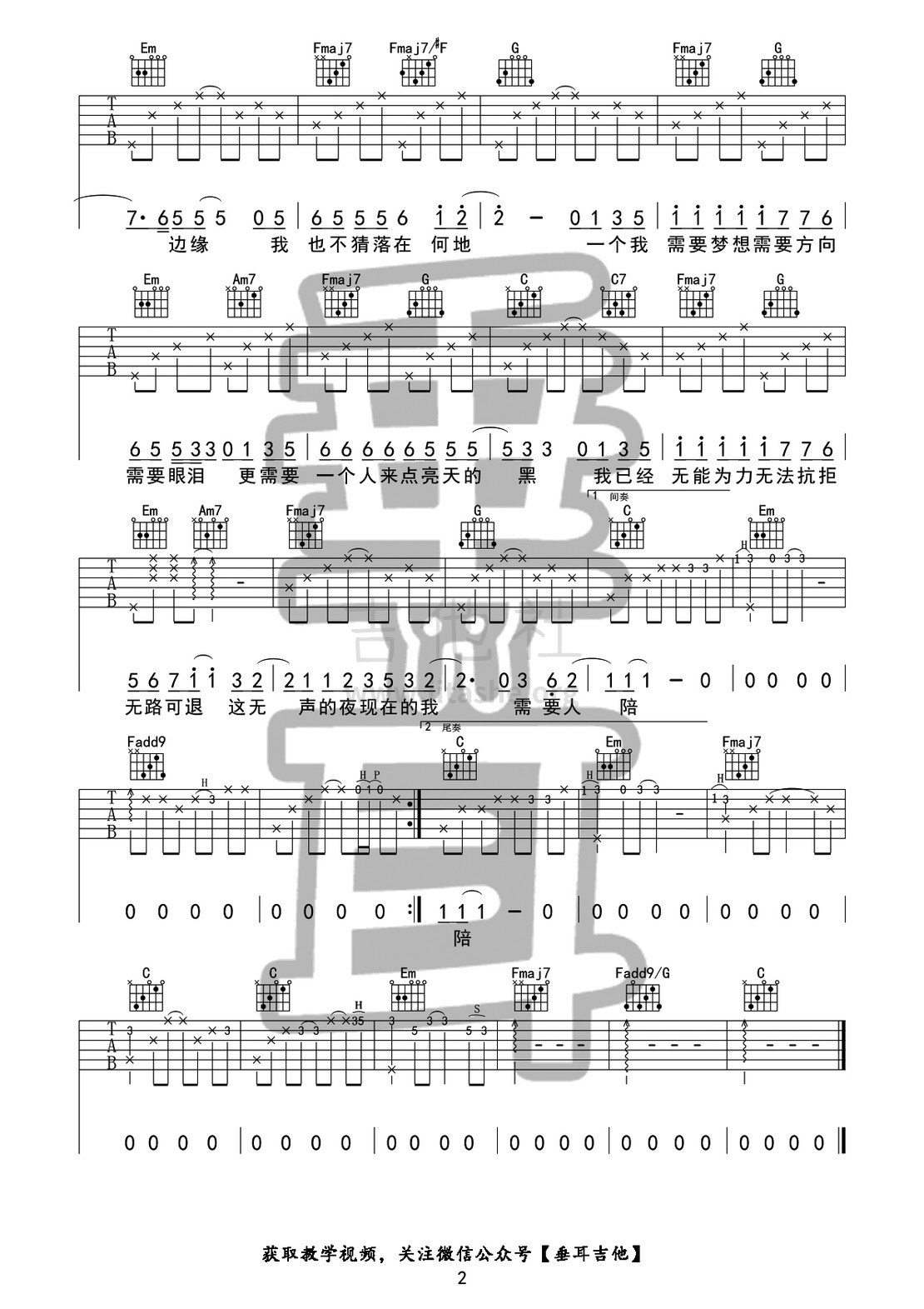 打印:需要人陪吉他谱_王力宏(Leehom Wang)_需要人陪2.jpg