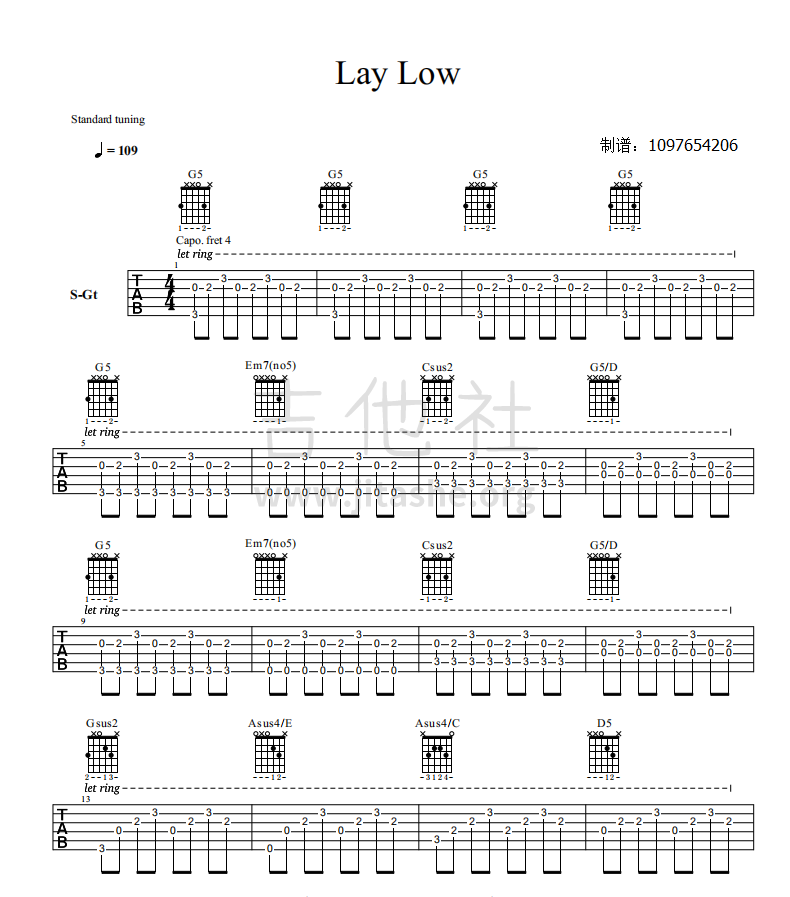 Lay Low吉他谱(图片谱,Josh Turner)_Josh Turner(乔什·特纳)_2.png