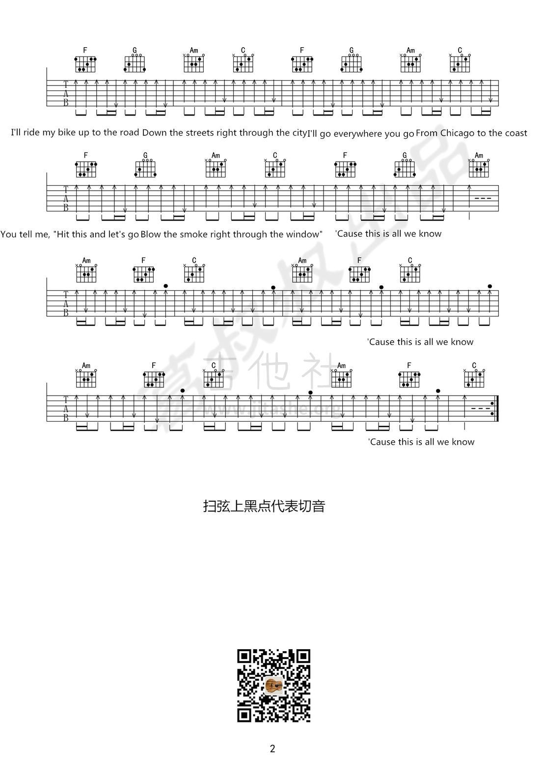 吉他谱实心黑点图片