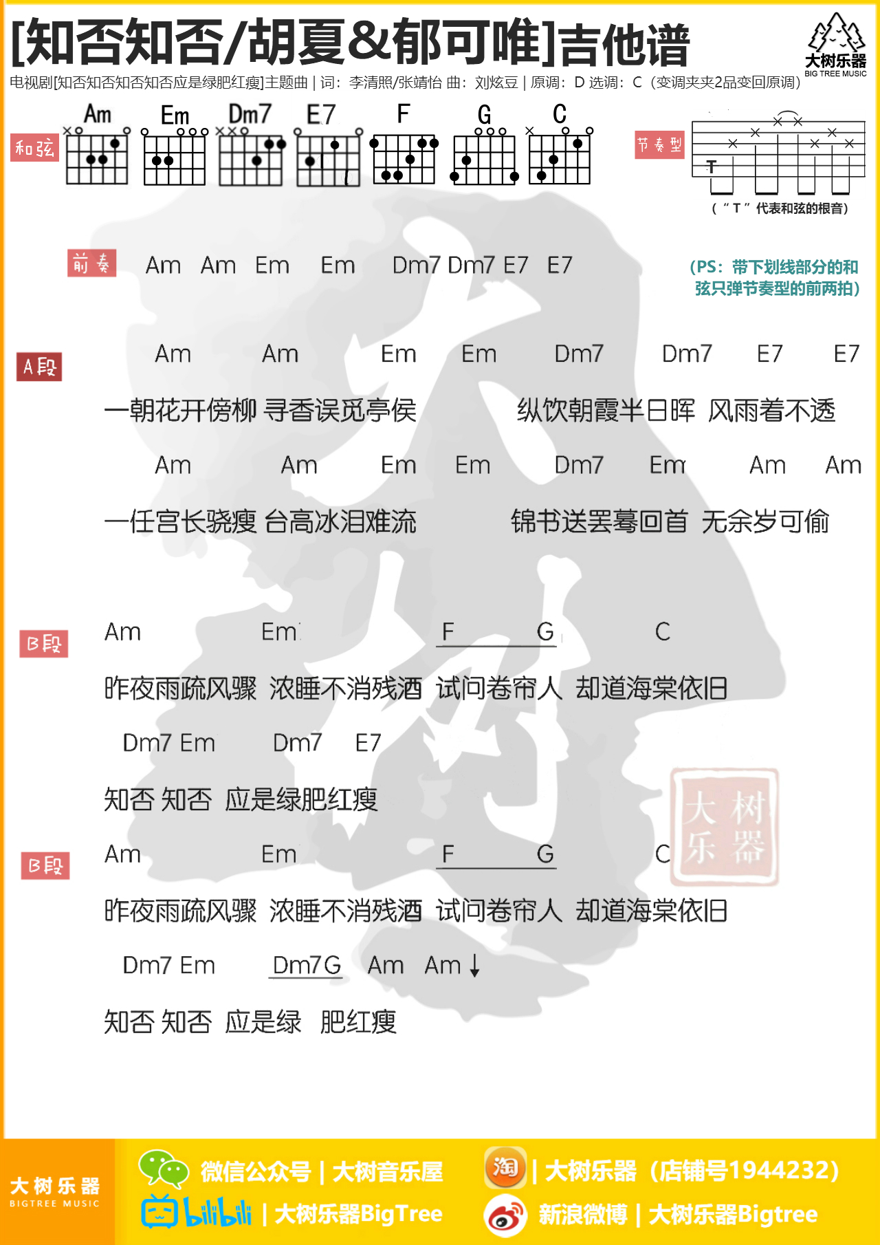知否知否(热播古剧<知否知否应是绿肥红瘦>主题曲 胡夏&郁可唯)吉他谱(图片谱,弹唱,大树乐器,大树音乐)_胡夏_模板_meitu_3_meitu_2_meitu_1.jpg
