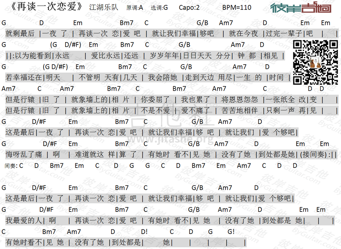 再谈一次恋爱吧吉他谱(图片谱,弹唱,和弦)_江湖乐队_再谈一次恋爱.png