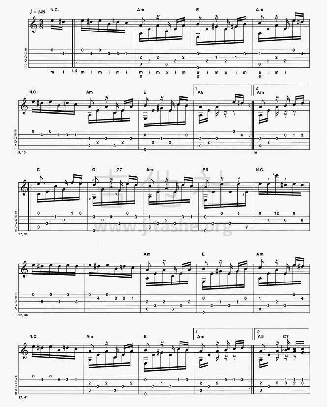 致爱丽丝吉他谱(图片谱,古典吉他)_Ludwig van Beethoven(路德维希·凡·贝多芬)_1.jpg