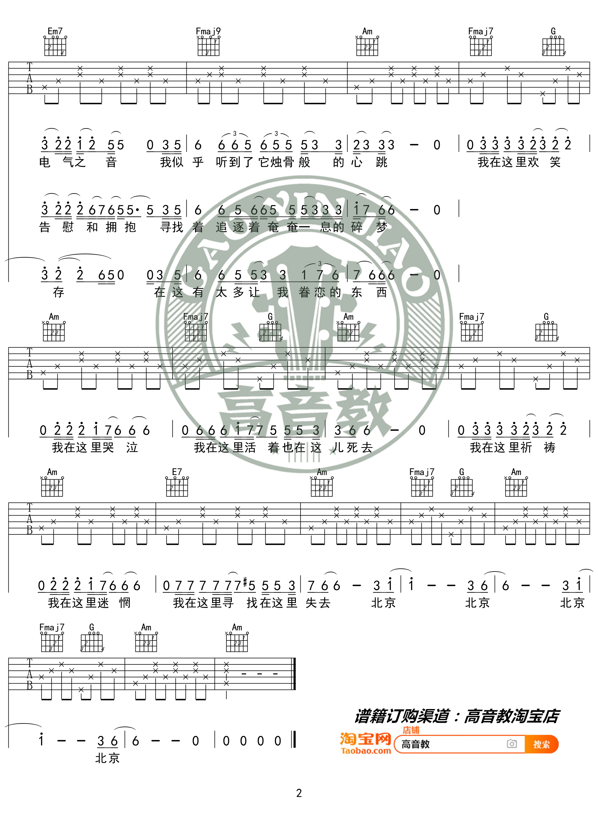 北京北京（高音教编配 猴哥吉他教学）吉他谱(图片谱,弹唱,C调)_汪峰_《北京北京》C调入门版02.jpg