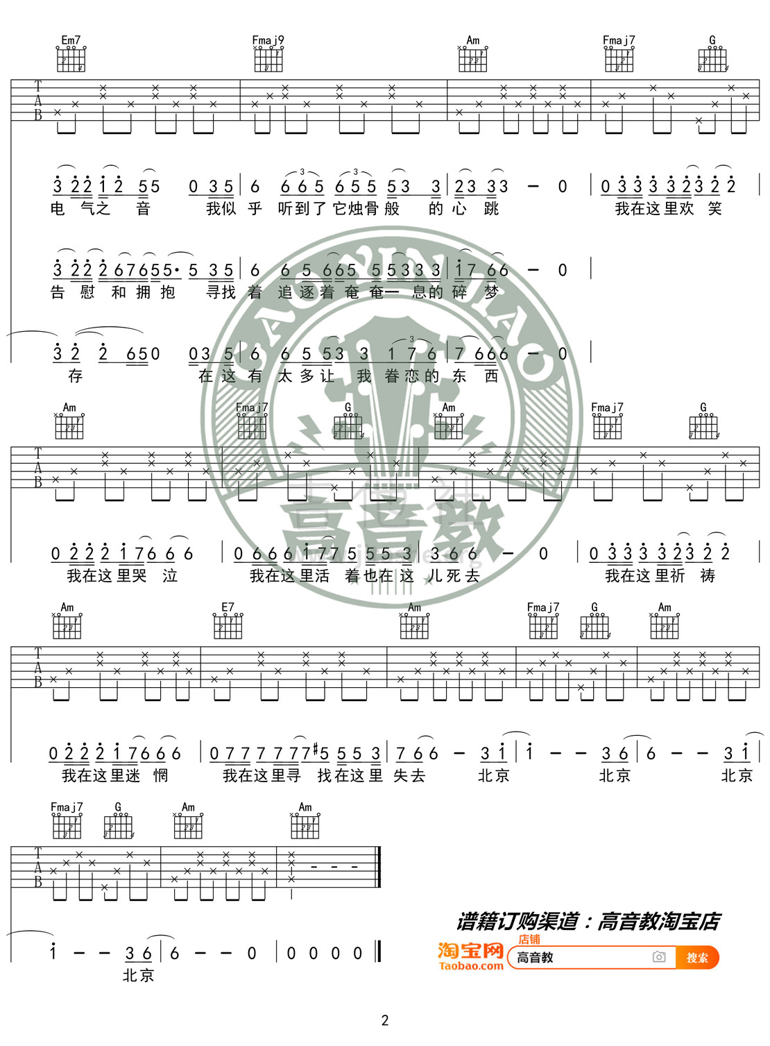 北京北京（高音教编配 猴哥吉他教学）吉他谱(图片谱,弹唱,C调)_汪峰_《北京北京》C调入门版02.jpg