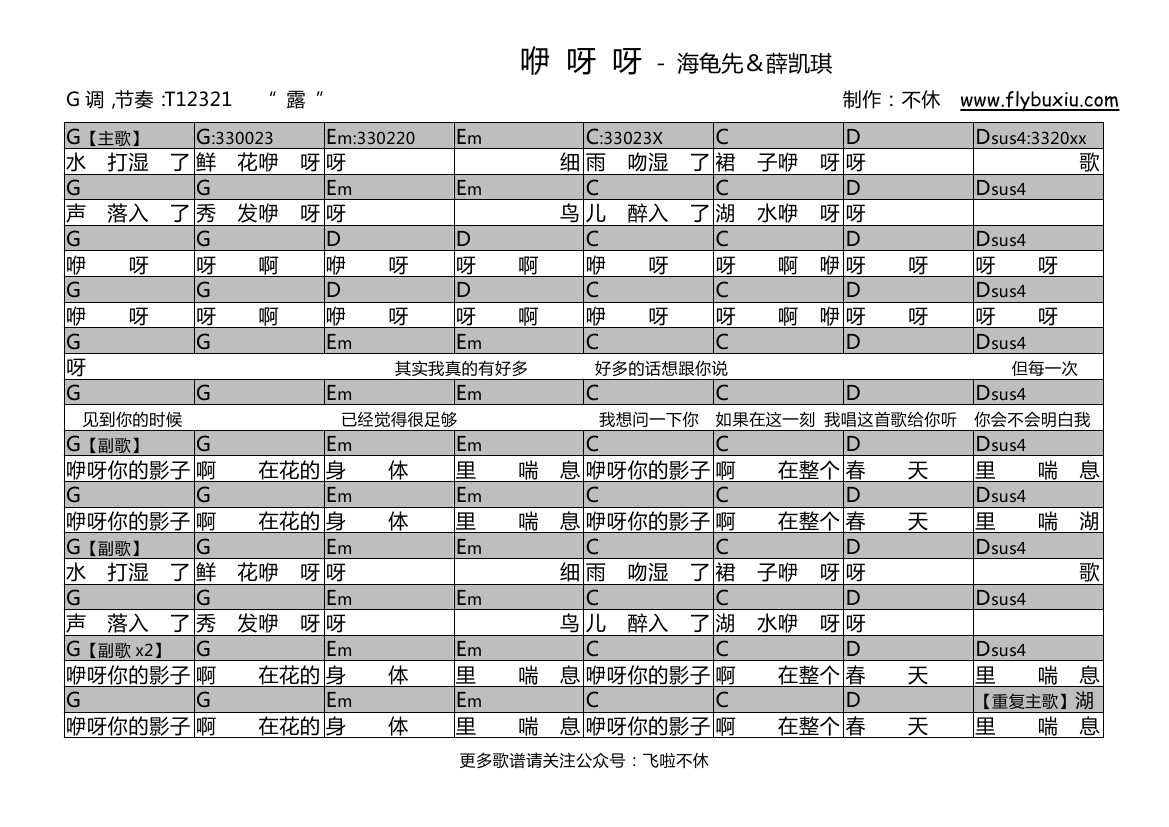 咿呀呀 （乐队的夏天现场版）吉他谱(图片谱,弹唱)_海龟先生_海龟先生-咿呀呀0000.jpg