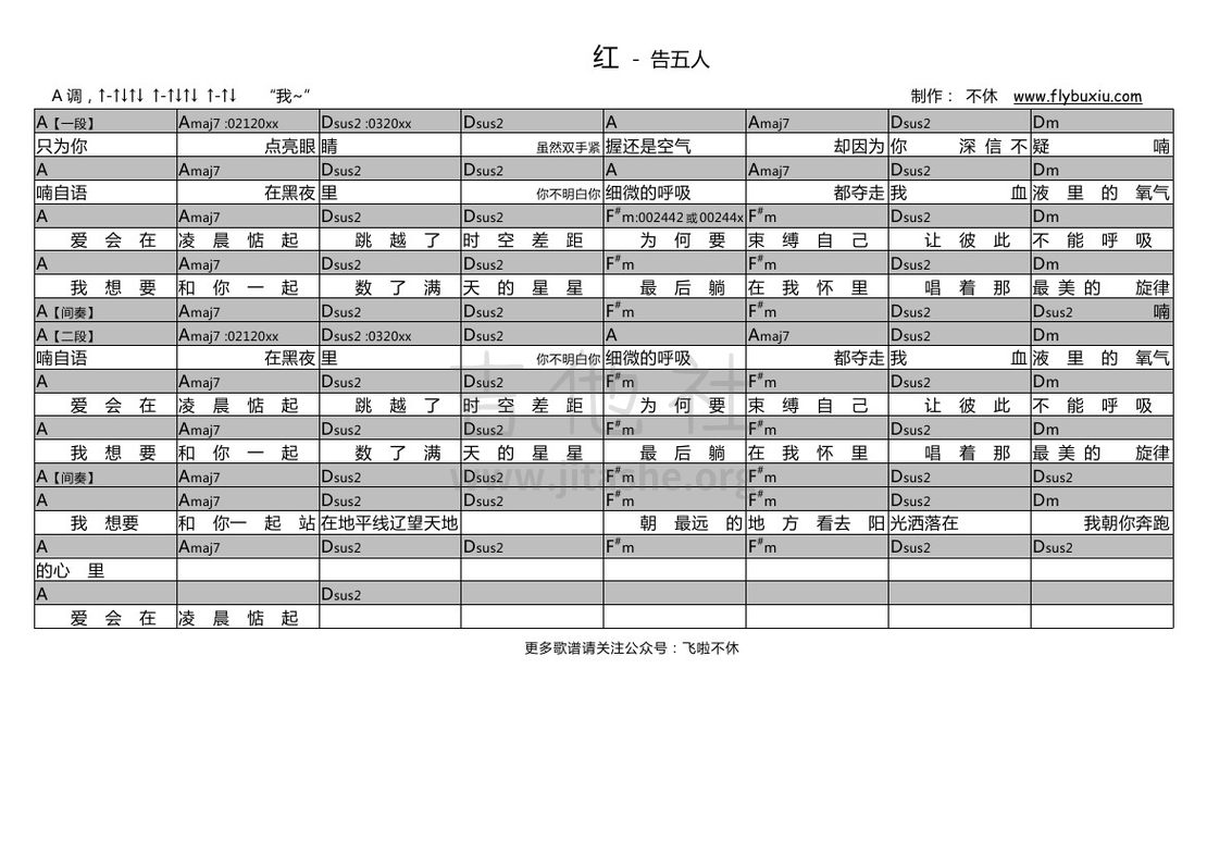 红（不休弹唱谱）吉他谱(图片谱,弹唱)_告五人(Accusefive)_告五人-红000.jpg