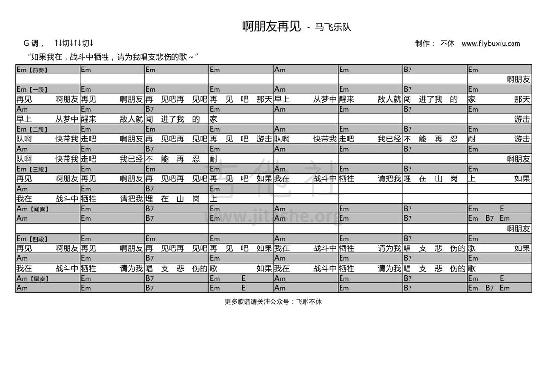 啊朋友再见（不休弹唱谱）吉他谱(图片谱,弹唱)_马飞与乐队_马飞版-啊朋友再见0000.jpg