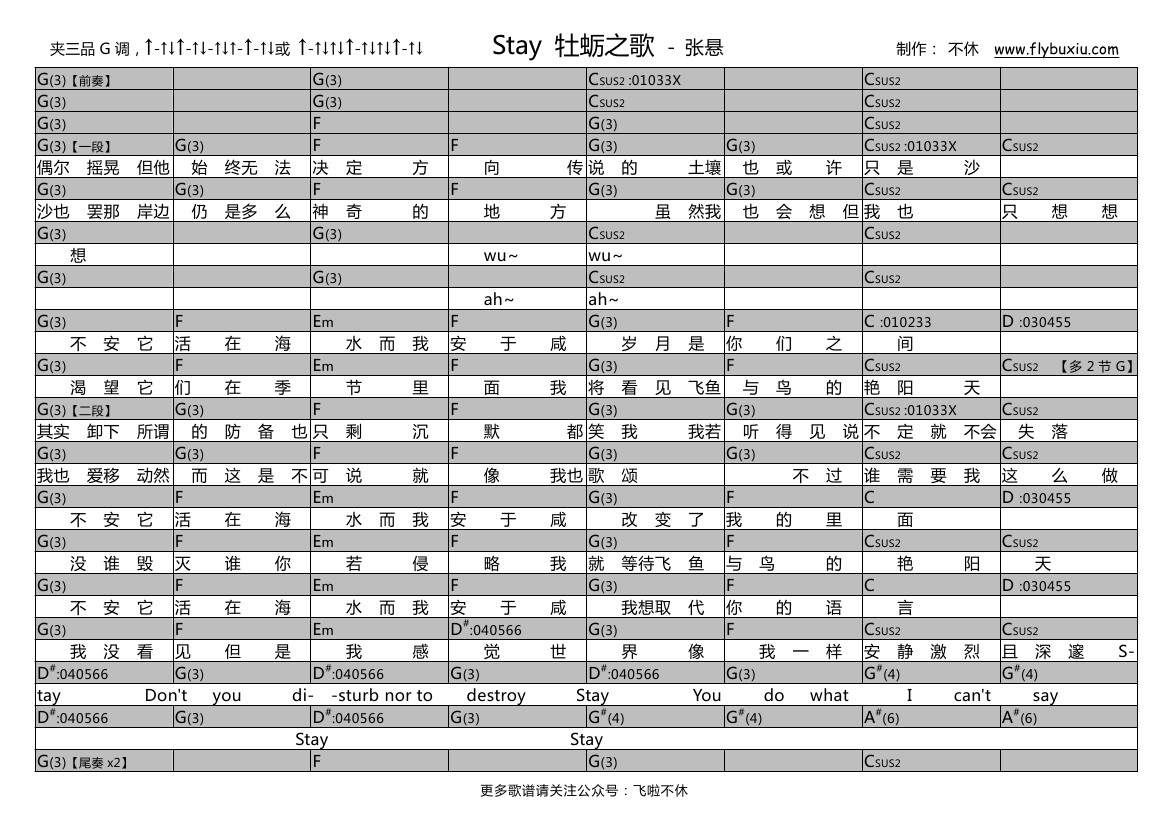 Stay 牡蛎之歌（不休弹唱谱）吉他谱(图片谱,弹唱)_张悬(焦安溥)_张悬-Stay 牡蛎之歌000.jpg