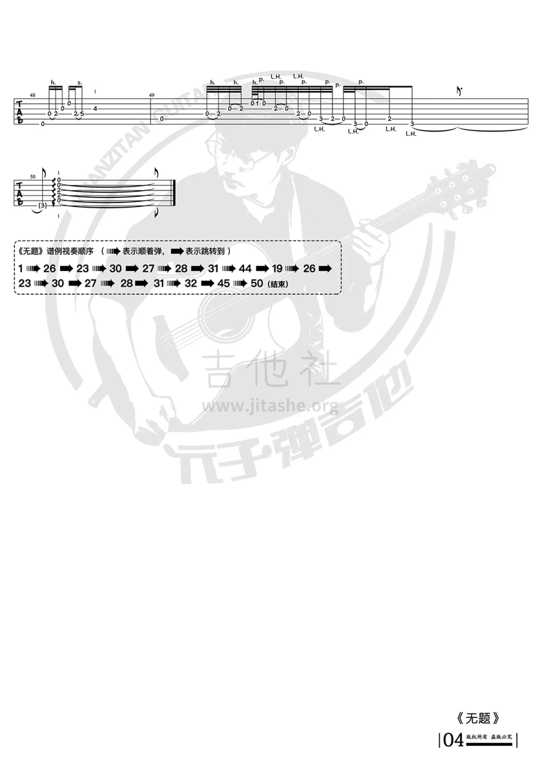 打印:【元子弹吉他】陈亮 - 《无题》吉他谱_陈亮(ck-chen)_4.png