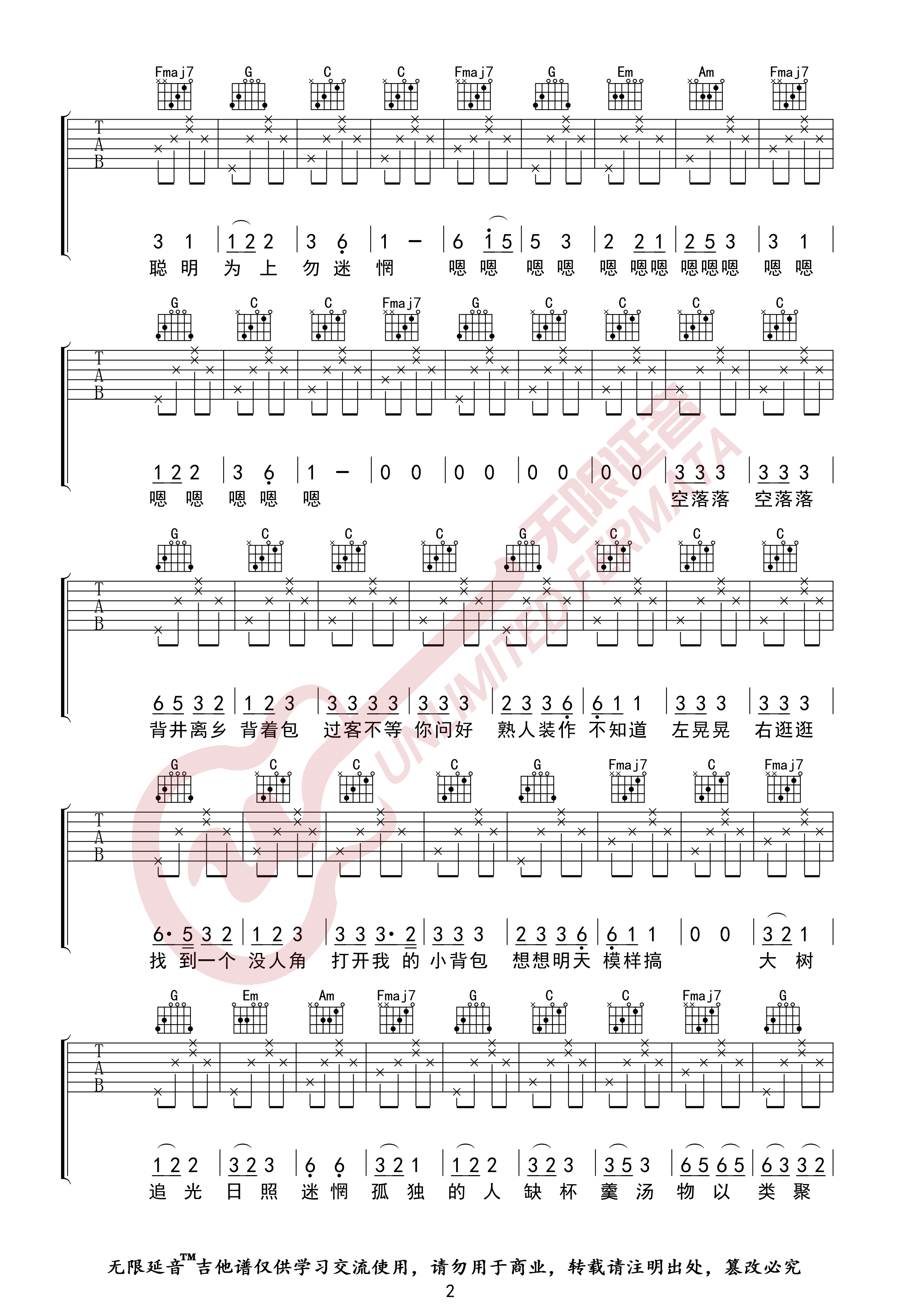 卑微小调（无限延音编配）吉他谱(图片谱,无限延音编配,弹唱)_要不要买菜_卑微小调02.jpg
