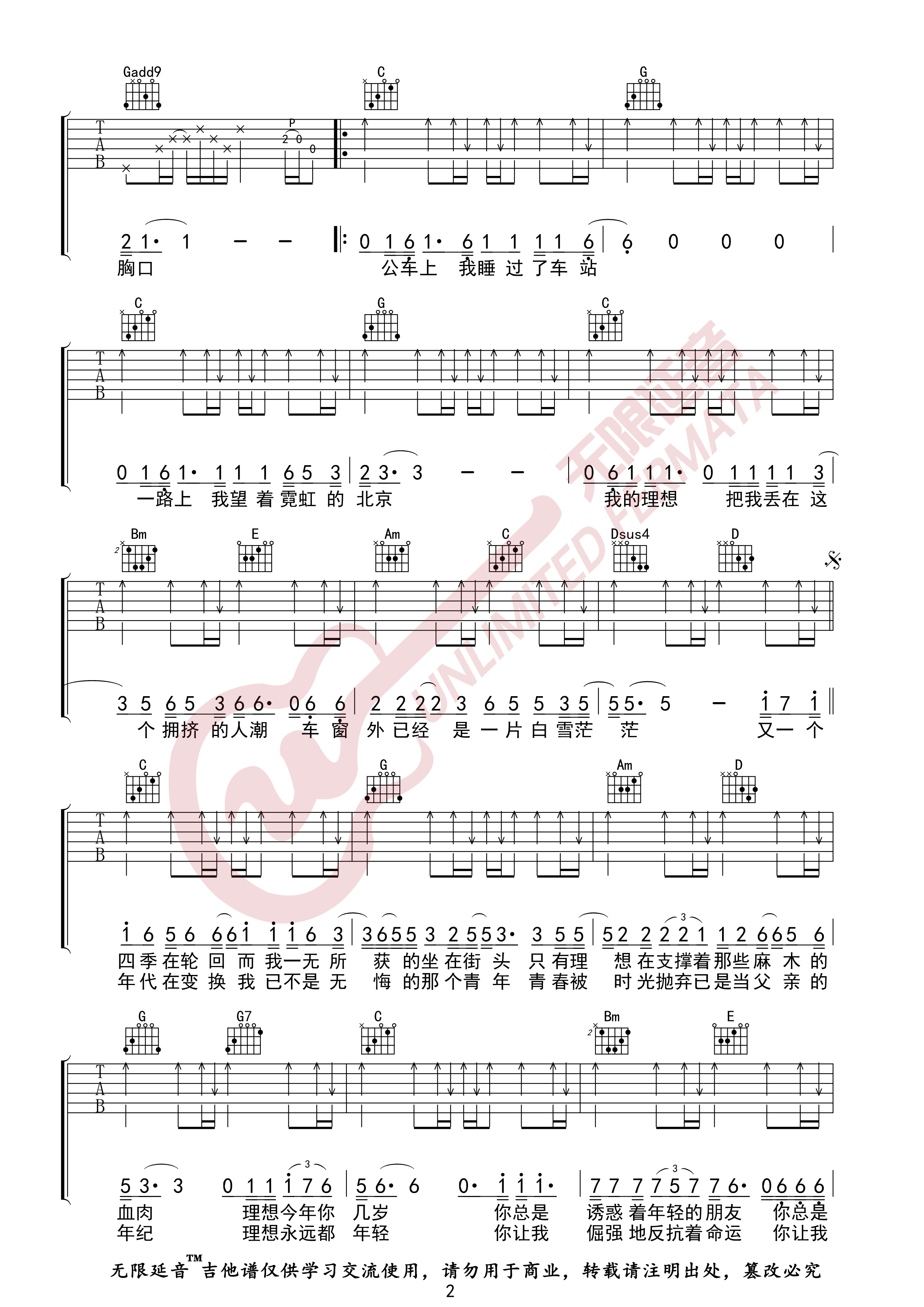 理想 （无限延音编配）吉他谱(图片谱,无限延音编配,弹唱)_赵雷(雷子)_理想02.jpg