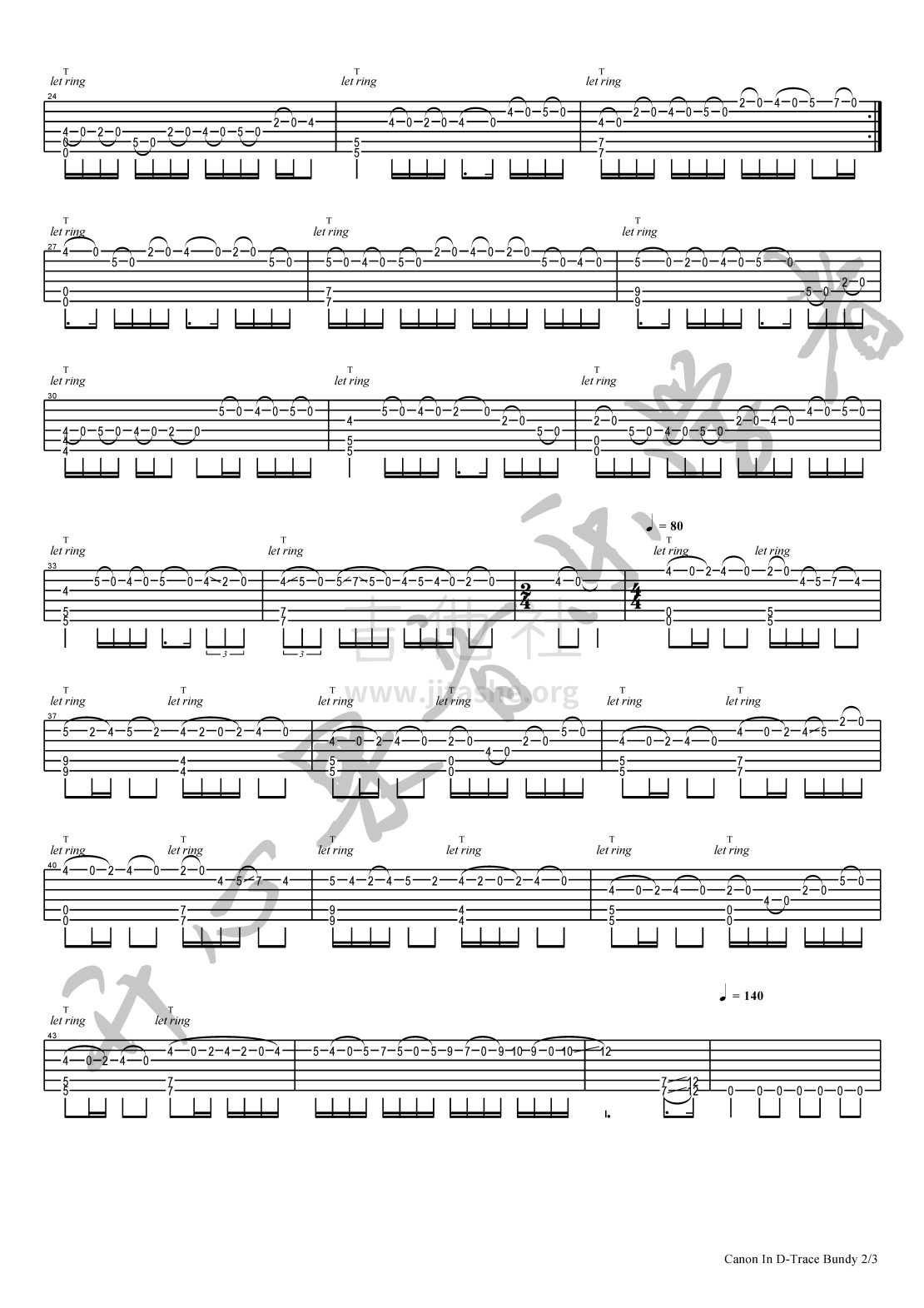 Canon in D (GUITAR TAB) [Johann Pachelbel] (arr. Darek) Sheet Music ...