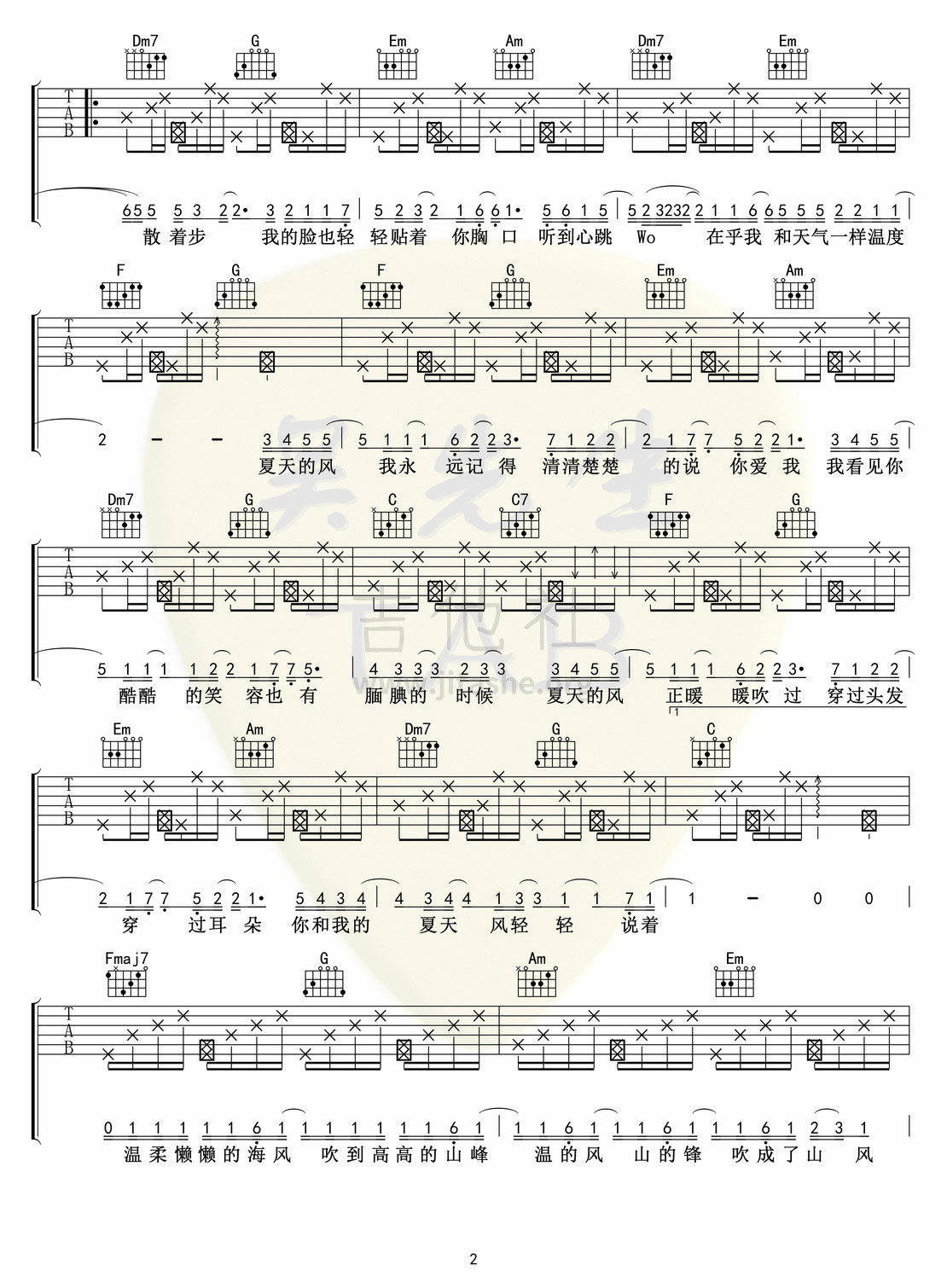 夏天的风吉他谱(图片谱,弹唱)_温岚(Landy)_夏天的风02.jpg