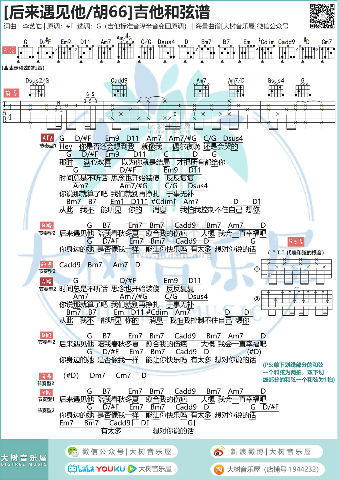 后来遇见他（大树音乐屋）吉他谱(图片谱,弹唱)_胡66_和弦谱.jpg