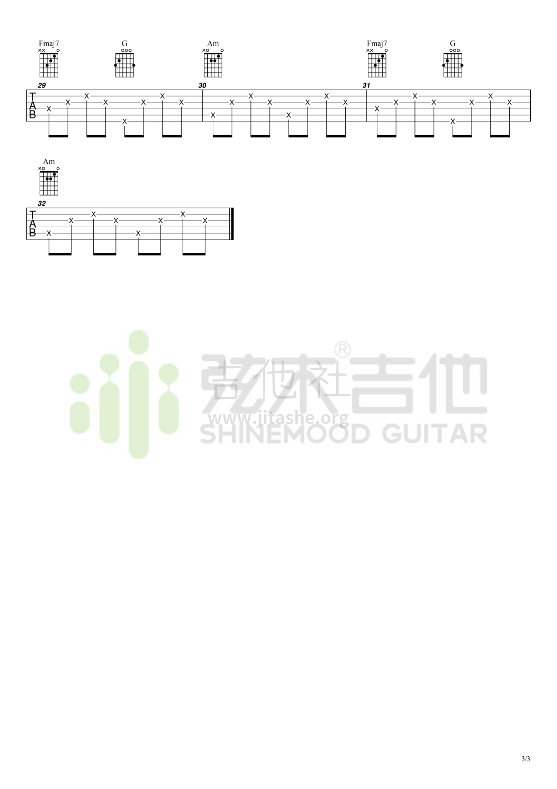《木吉他指弹Blues（一）》,一鸣（六线谱 调和弦TXT-独奏吉他谱-虫虫吉他谱免费下载