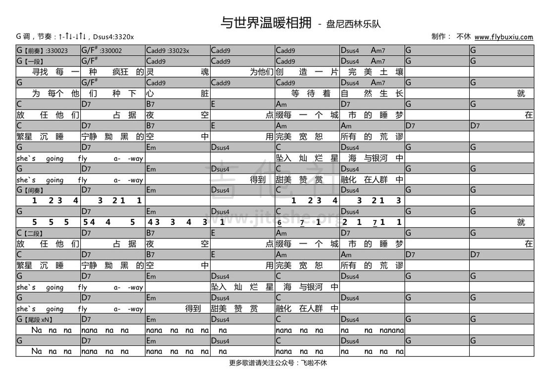 与世界温暖相拥（不休弹唱谱）吉他谱(图片谱,弹唱)_盘尼西林(Penicillin)_盘尼西林-与世界温暖相拥0000.jpg