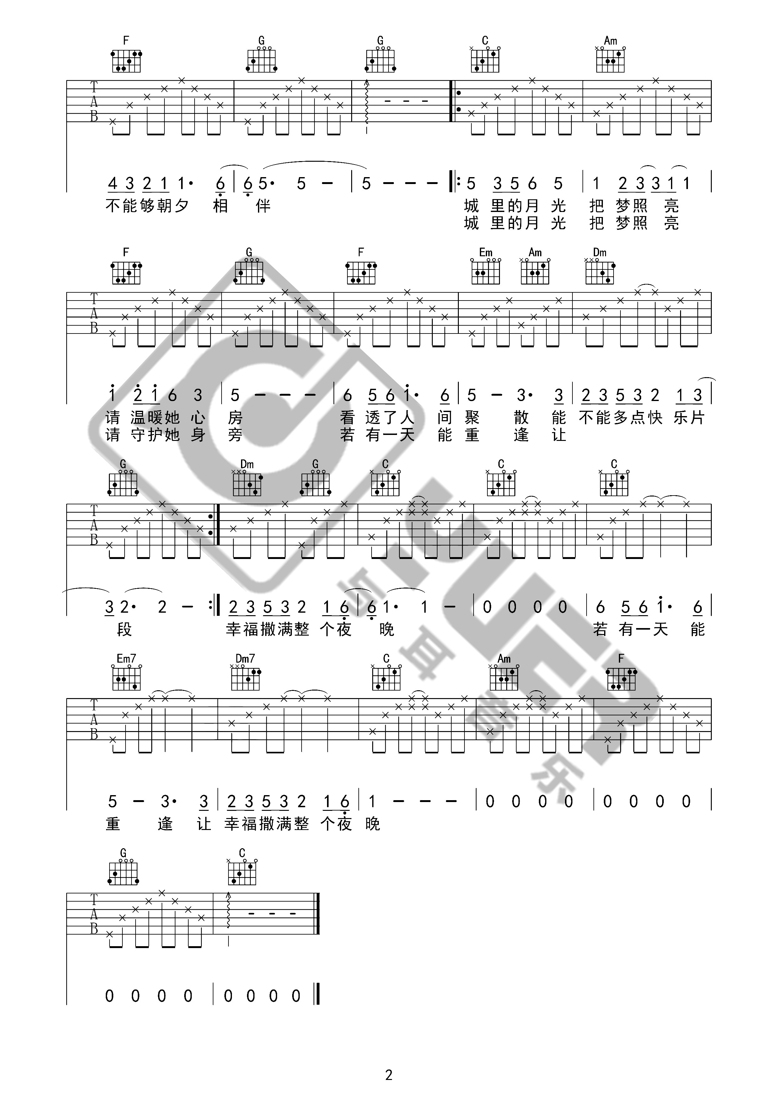 城里的月光（与耳音乐）吉他谱(图片谱,弹唱)_许美静_城里的月光02.jpg