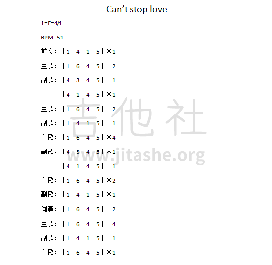 打印:Can't stop love吉他谱_Darin_Can&#039;t stop love.png