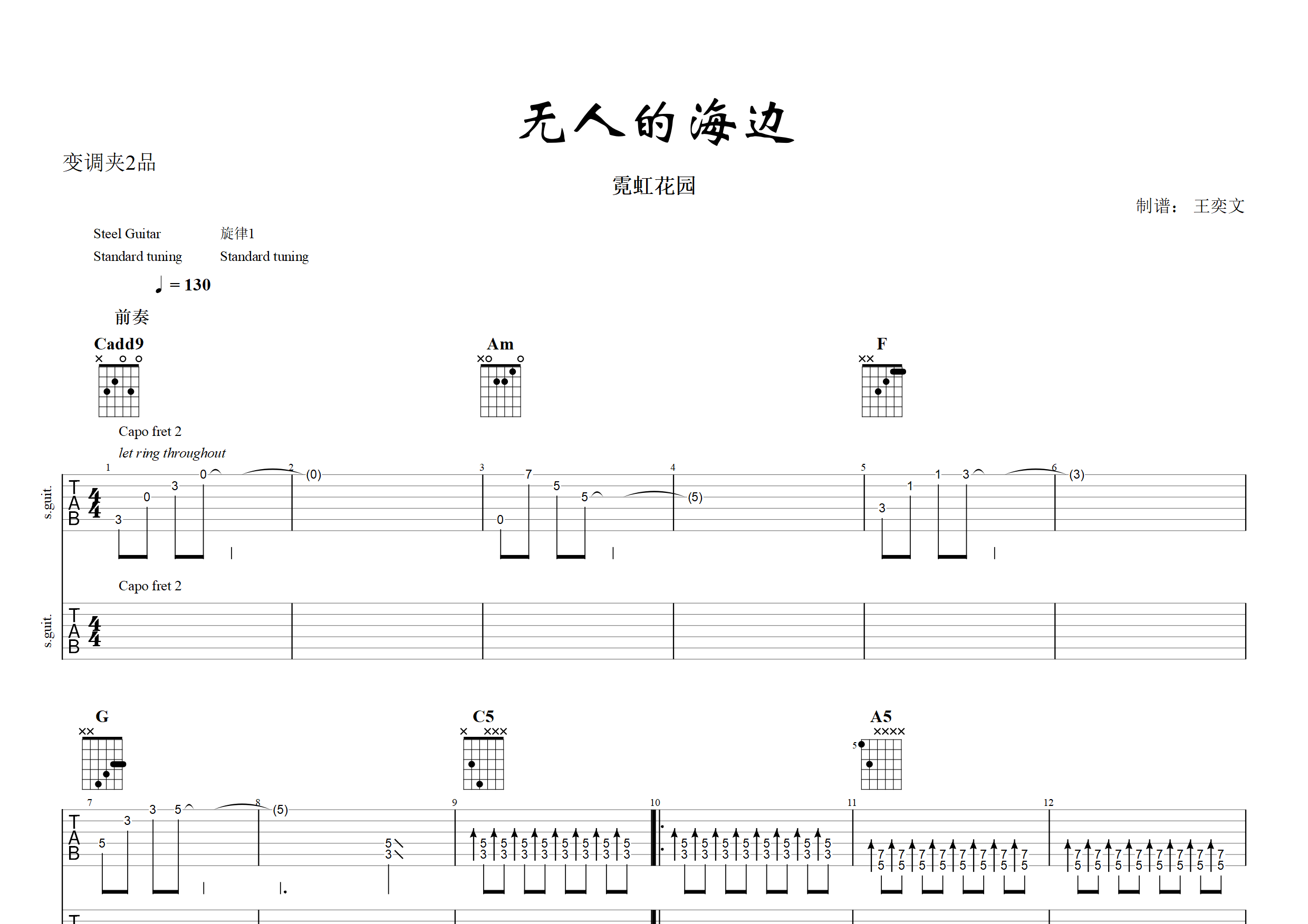 无人的海边(弹唱版图片)