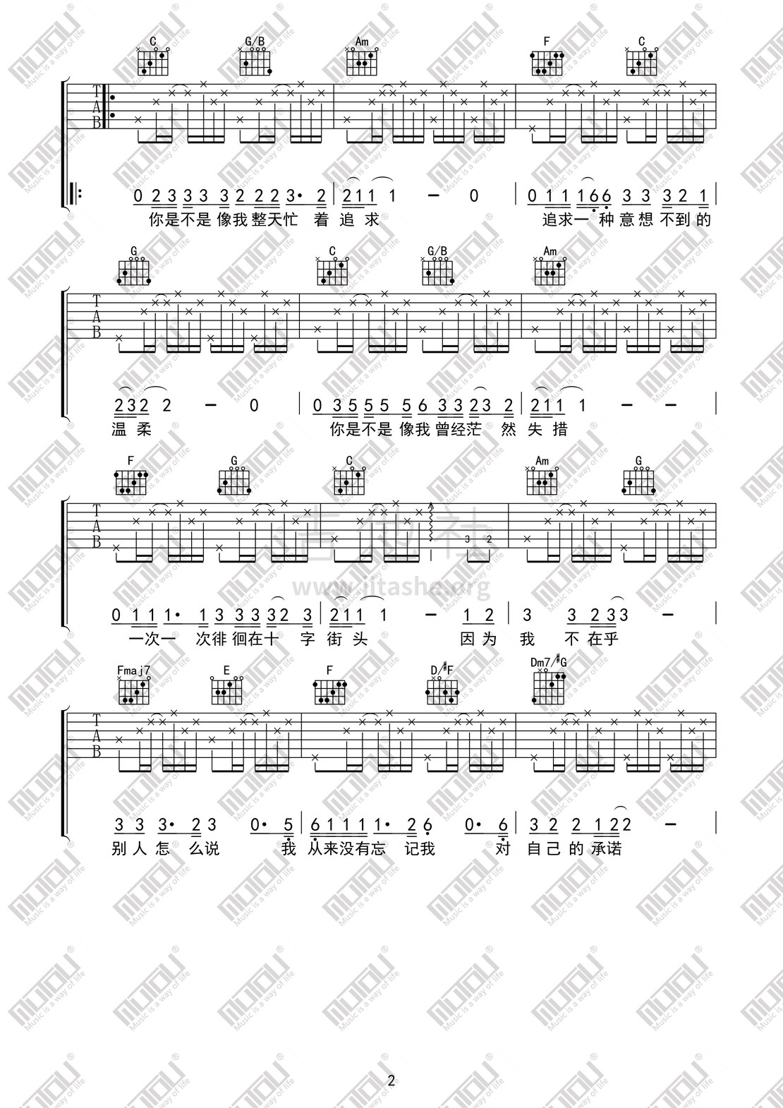 我的未来不是梦 (C调编配)吉他谱(图片谱,我的未来不是梦,靠谱基地)_张雨生(小宝)_我的未来不是梦02.jpg