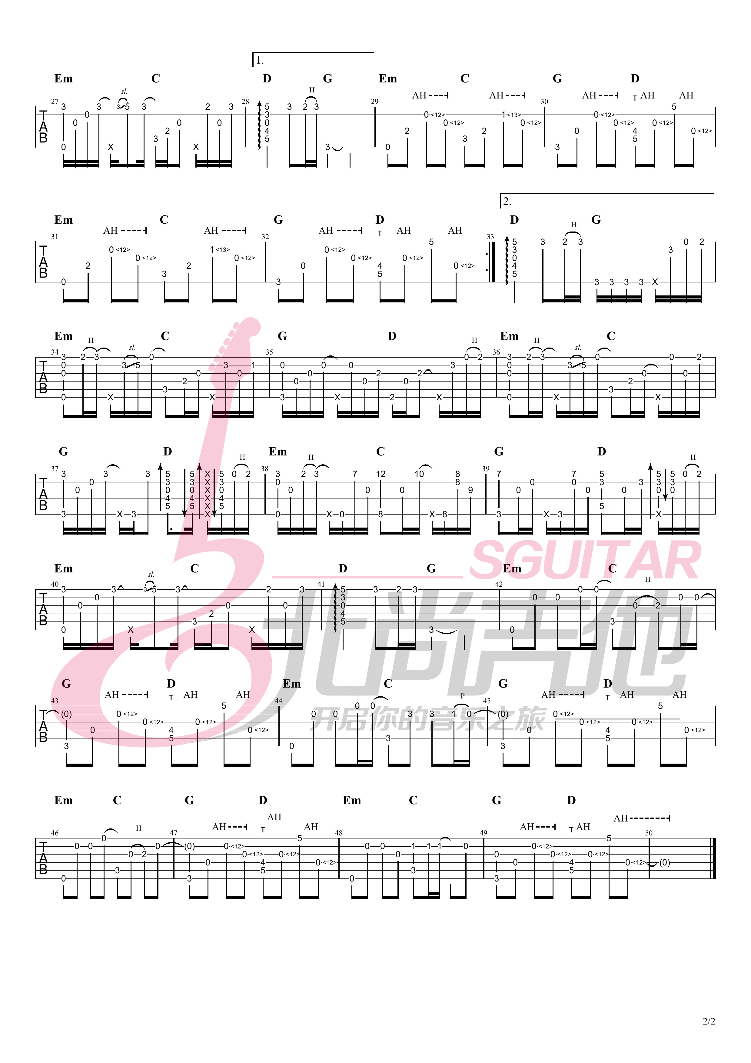 平凡之路（北尚吉他）吉他谱(图片谱,平凡之路,指弹)_朴树_平凡之路-指弹谱（简化） (2).jpg