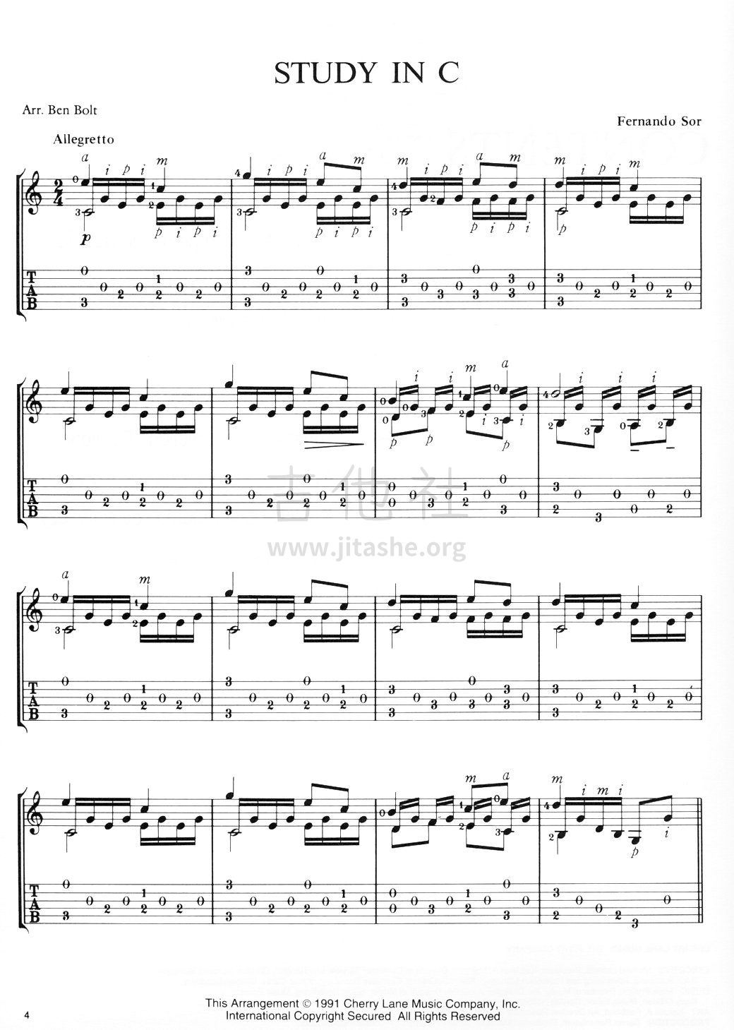 STUDY IN C 古典练习曲（必弹吉他）吉他谱(图片谱,古典吉他,独奏,练习曲)_练习曲_微信图片_20220101094406.png