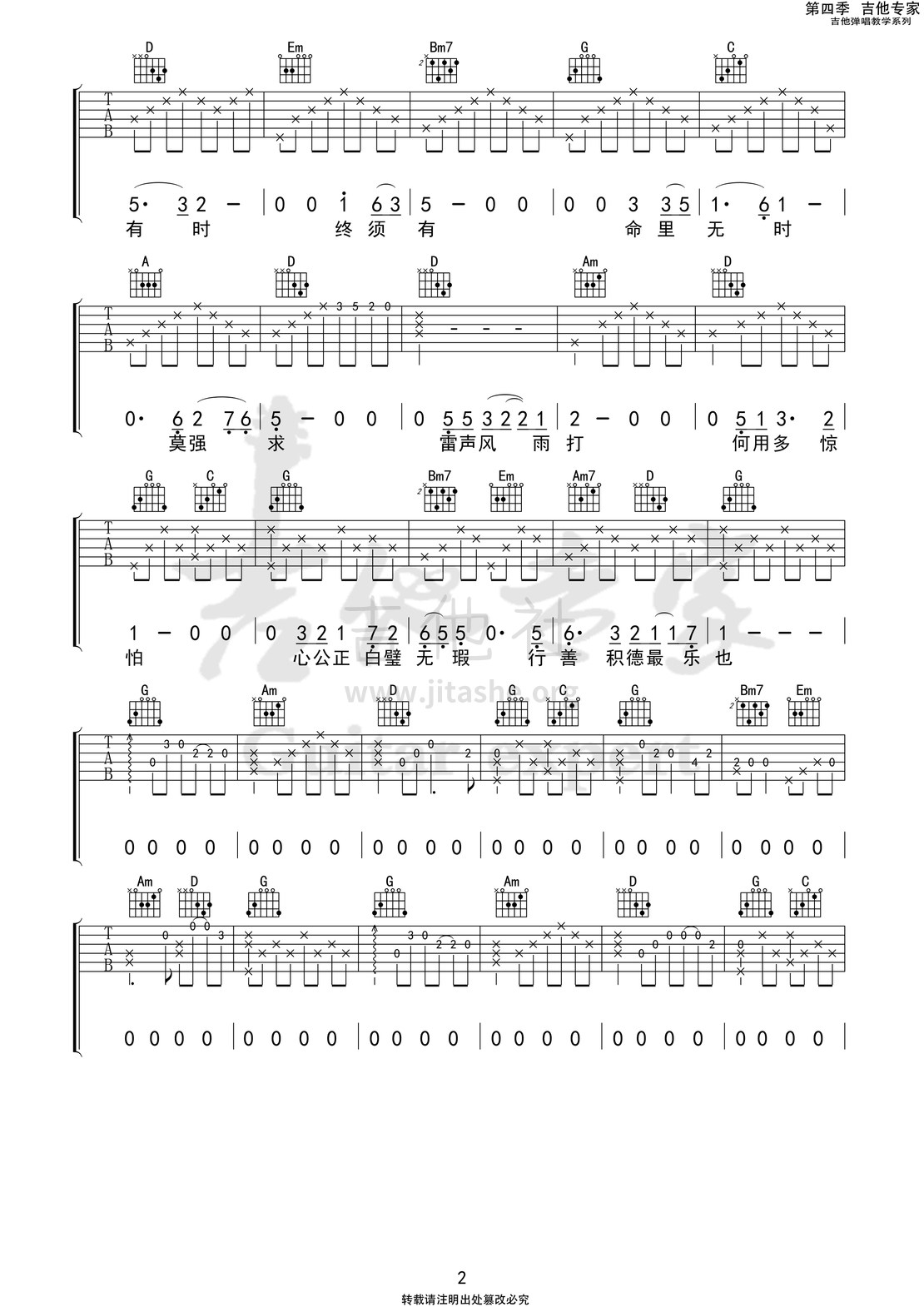 浪子心声 （ 第四季第三十五集）吉他谱(图片谱,弹唱)_许冠杰_浪子心声2 第四季第三十五集.jpg