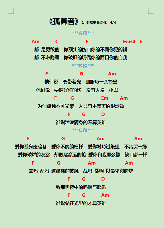 孤勇者吉他谱(图片谱,弹唱)_陈奕迅(Eason Chan)_《孤勇者》吉他谱.png