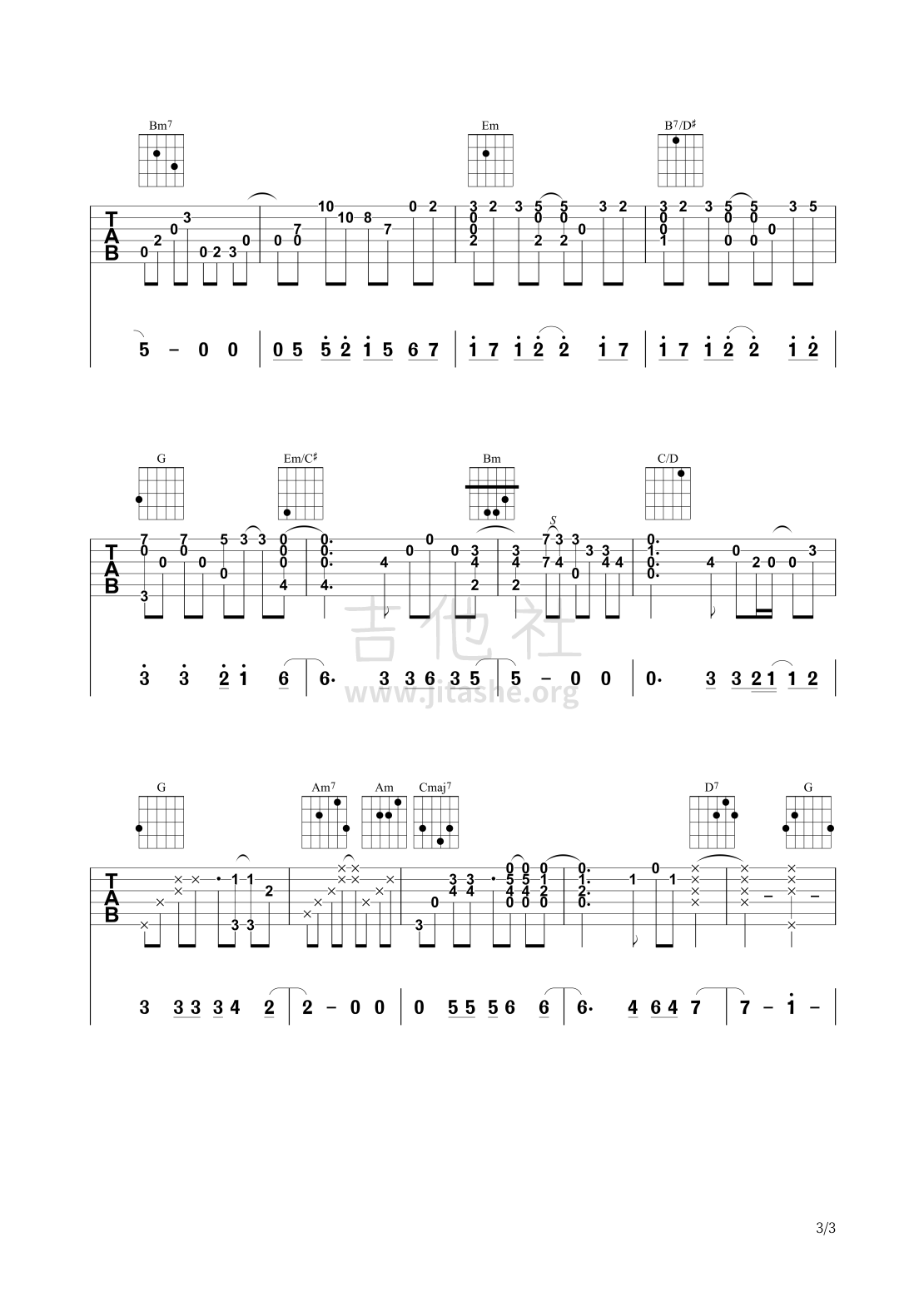 Yesterday Once More (昨日重现G调指弹谱)吉他谱(图片谱,昨日重现,指弹)_Carpenters(卡朋特;木匠兄妹)_昨日重现3.png