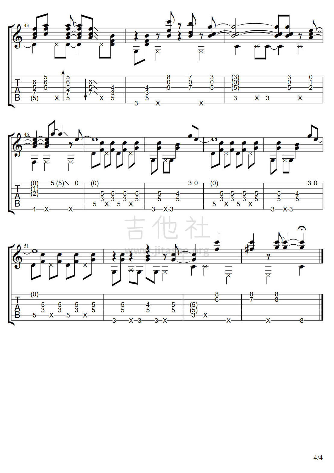 Fly Me To The Moon吉他谱(图片谱,指弹,经典)_James Bartholomew_《Fly Me To The Moon》- James Bartholome3.jpg