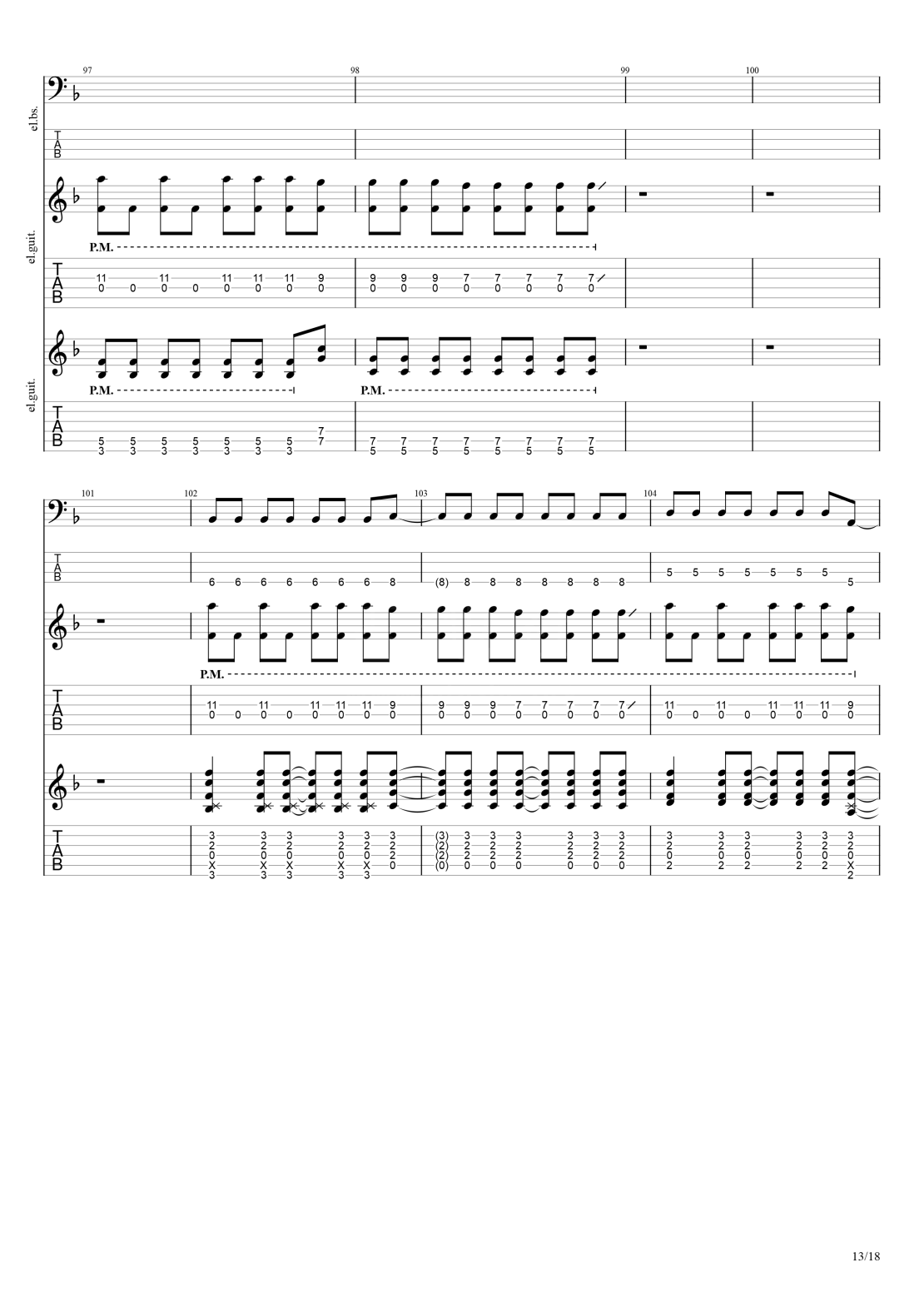 老人と海 bandver.(贝斯+主音吉他+节奏吉他)吉他谱(图片谱,指弹,总谱,乐队版)_ヨルシカ(夜鹿;Yorushika)_老人と海 bandver.(贝斯 主音吉他 节奏吉他)#13.png