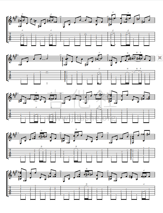一直很安静吉他谱(图片谱,原版,solo,独奏)_王贰浪_4.png