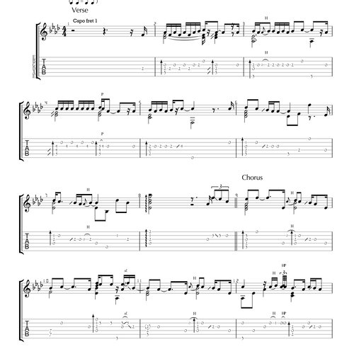 魔法の絨毯(Magic Carpet)吉他谱(图片谱,独奏,标准调弦,日语歌曲)_川崎鹰也(Takaya Kawasaki)