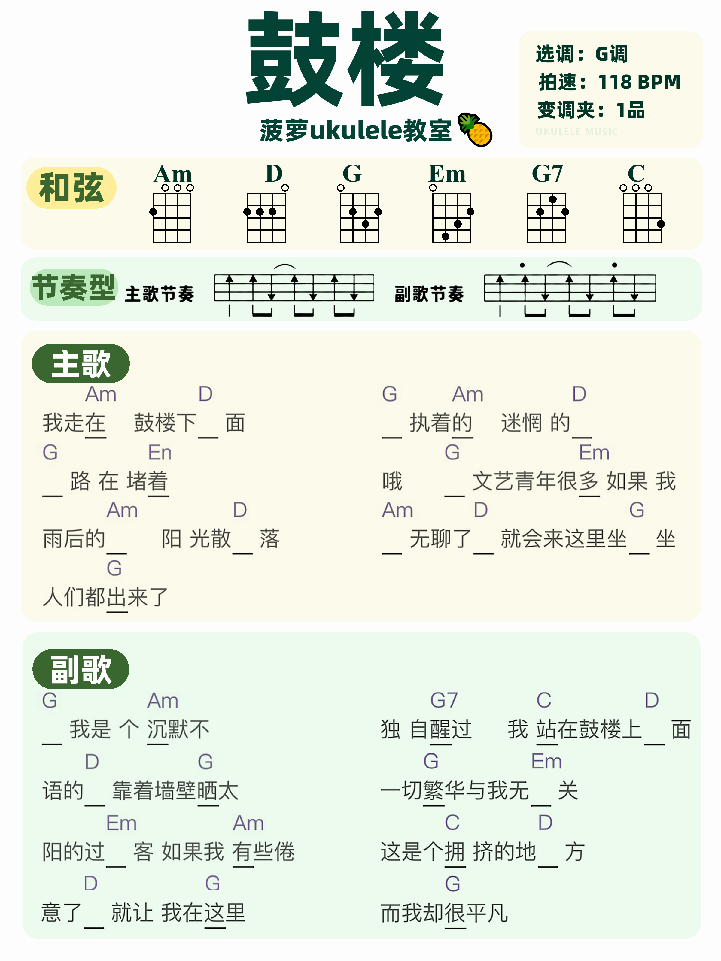 鼓楼吉他谱(图片谱,尤克里里,弹唱,和弦谱)_赵雷(雷子)_鼓楼_曲谱_超清.png