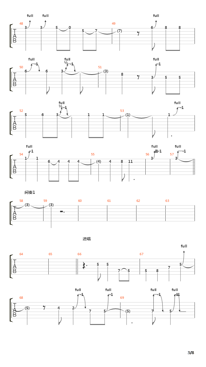 距离吉他谱