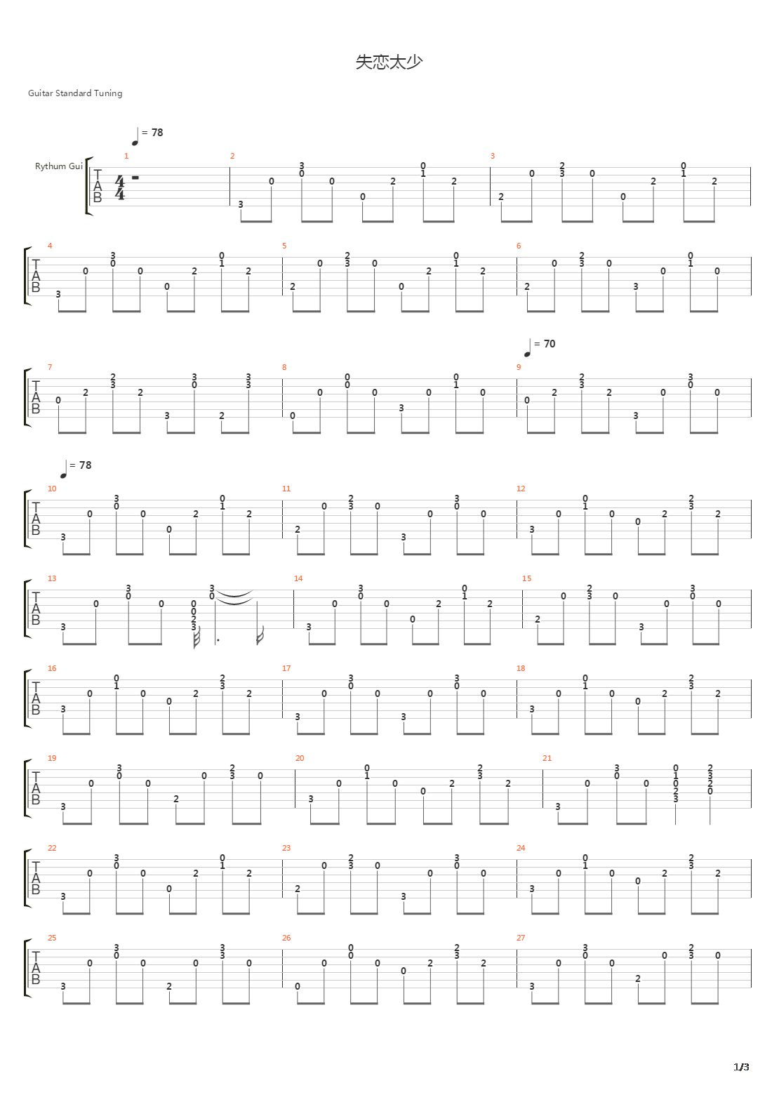 失恋太少吉他谱