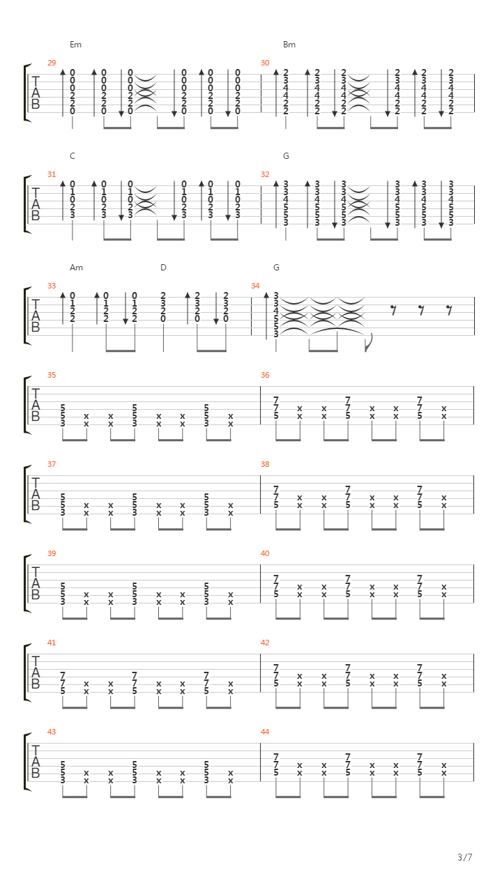 奔跑吉他谱