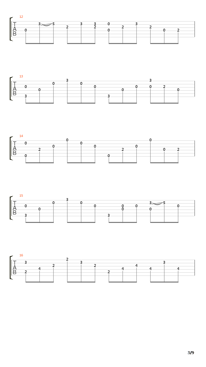 再回首吉他谱