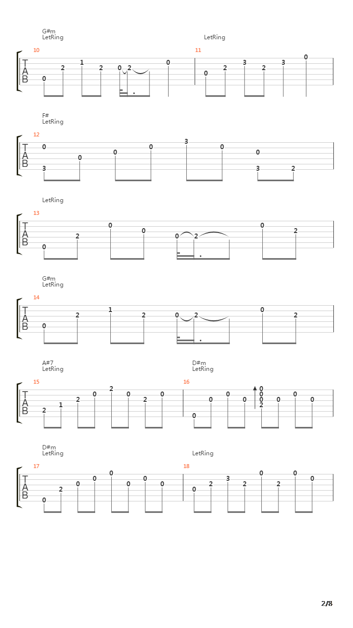 悲伤的双曲线吉他谱