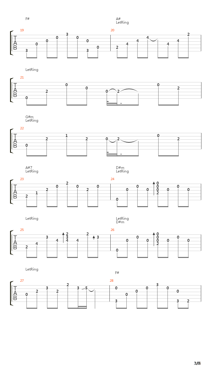 悲伤的双曲线吉他谱