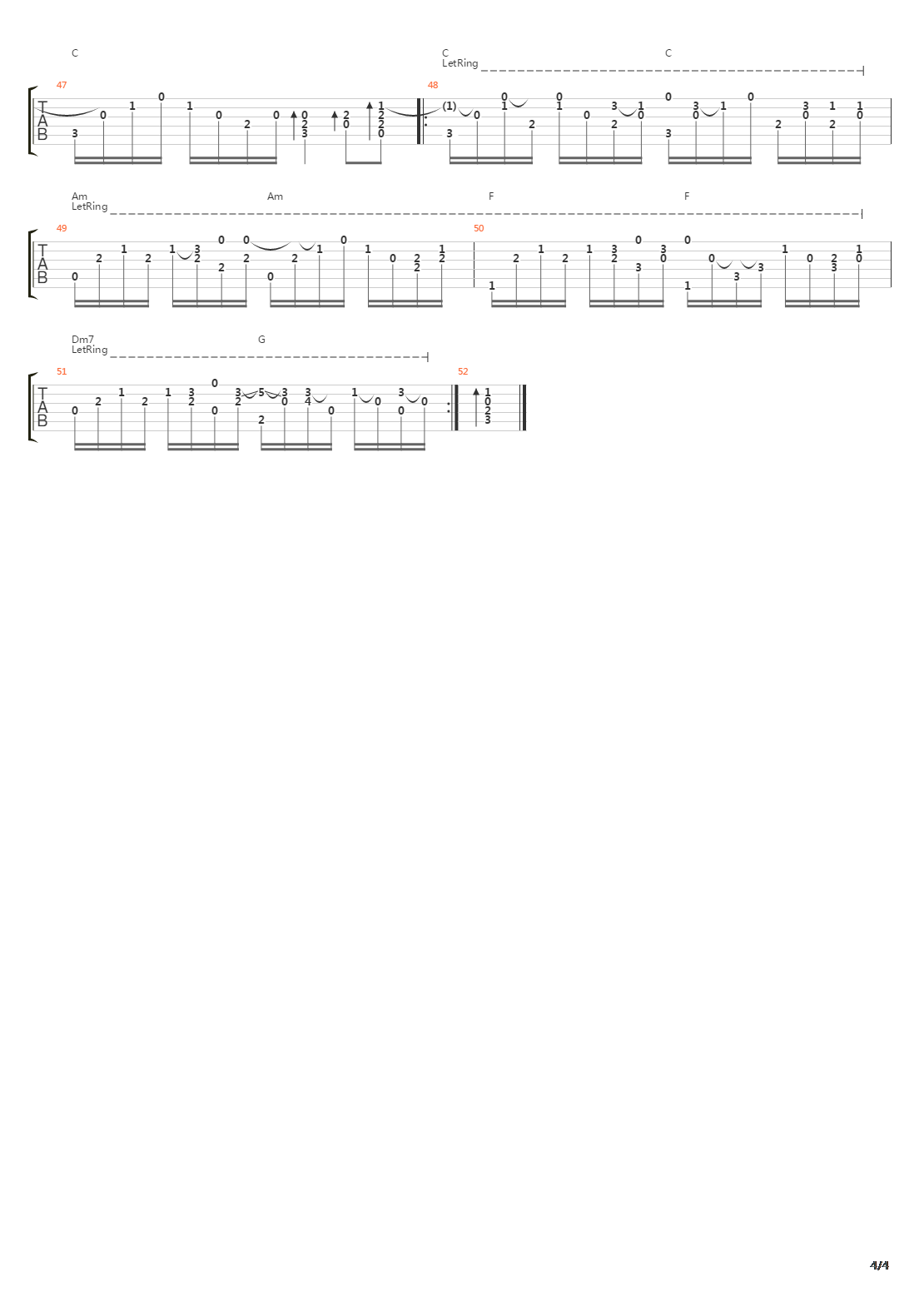 小情歌吉他谱
